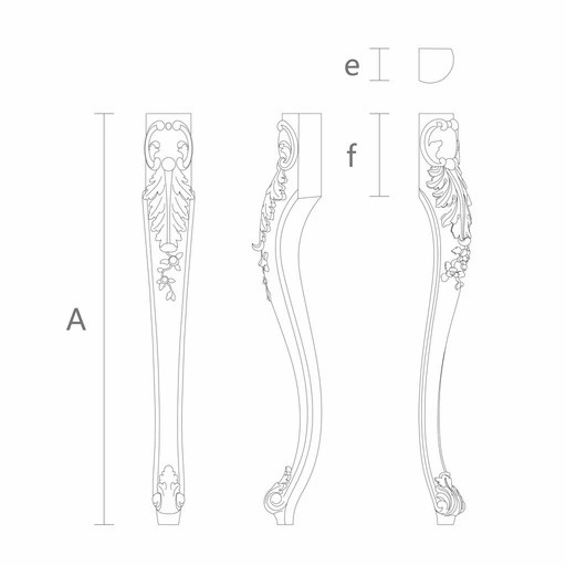 Queen Anne table legs with acanthus leaf (1 PC)