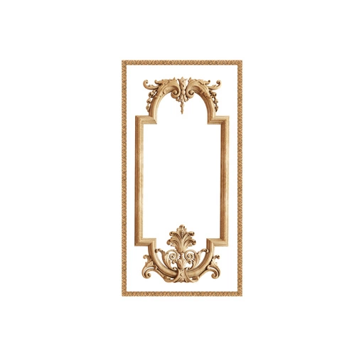 FRENCH WALL PANEL MOULDING DOUBLE WITH FLORAL APPLIQUE