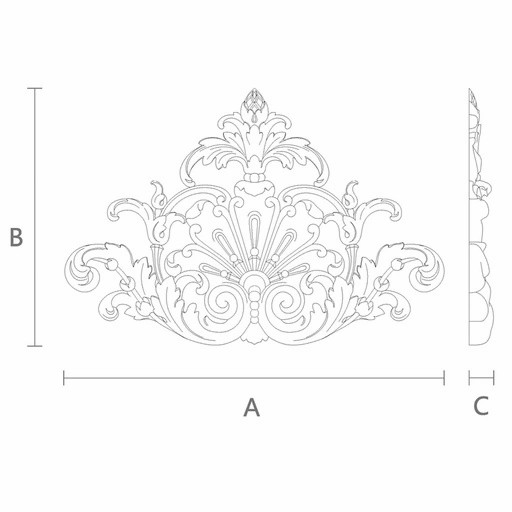 Baroque beaded onlay with acanthus scrolls from oak