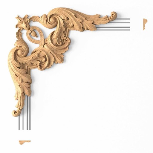 DECORATIVE SOLID WOOD ONLAY FOR MOULDINGS