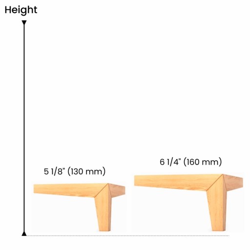 Long wooden bracket feet for beds