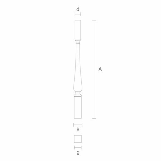 SQUARE TAPERED STAIR SPINDLES WOOD
