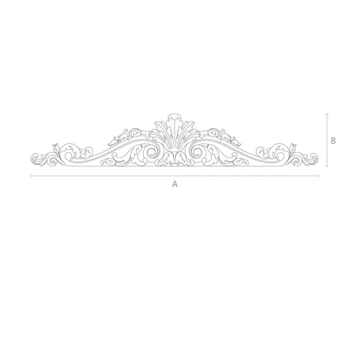 Custom oak Baroque floral applique for doors decorating
