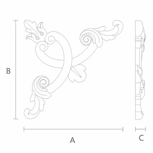 Classical-style decorative onlay for furniture from wood