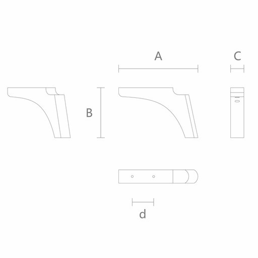 Arched bracket feet for furniture
