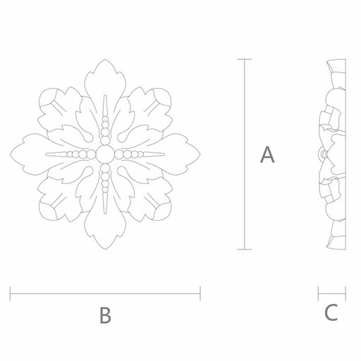 CARVED ROSETTE WITH BEADING AND ACANTHUS LEAVES