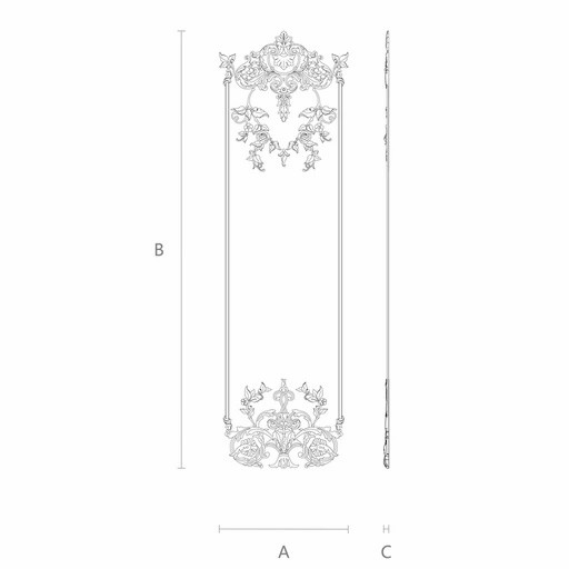 Ornate french wall panel with roses