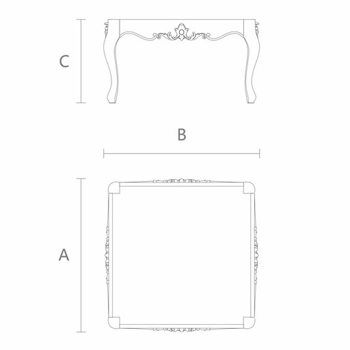 BAROQUE WOODEN COFFEE TABLE WITH CABRIOLE LEGS