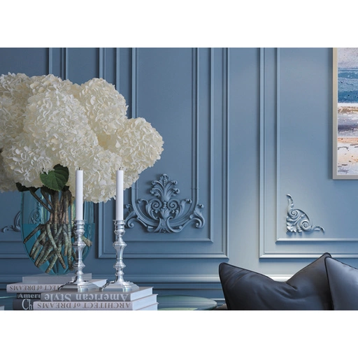 WOOD FRAME MOULDING WITH ORNATE FLORAL APPLIQUES