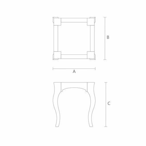 SMALL SQUARE NIGHTSTAND WITHOUT DRAWERS
