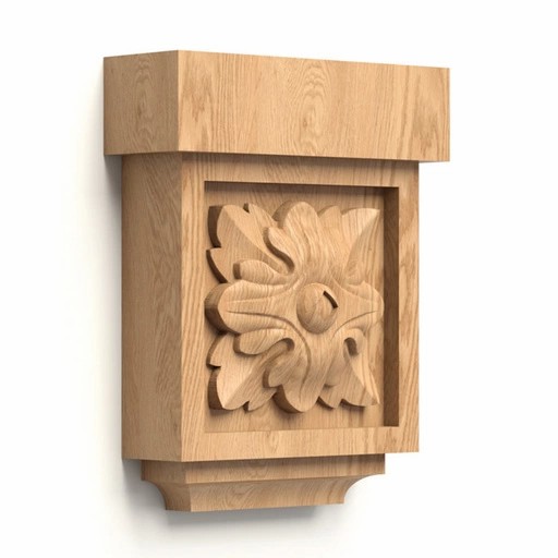 Carved corbels square floral for pilaster