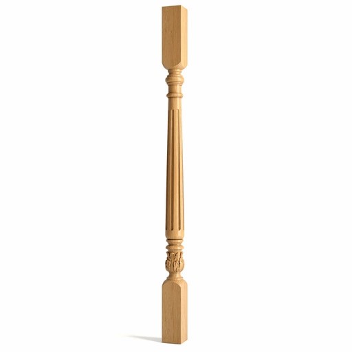ROUND CLASSIC STYLE OAK FLUTED STAIRCASE BALUSTER