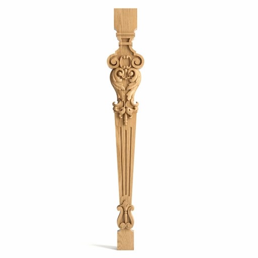 RENAISSANCE CARVED STAIR BALUSTERS WITH SCROLLS AND ACANTHUS LEAVES