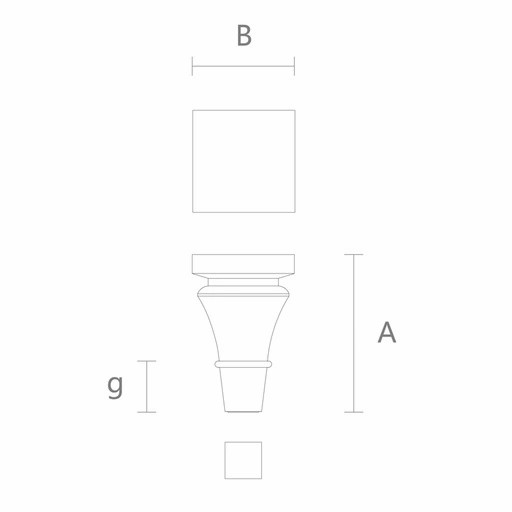 Pedestal furniture feet with golden tips