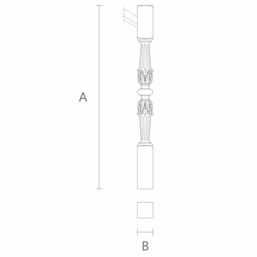 HANDCRAFTED CLASSIC FLUTED STAIRCASE POST FROM OAK