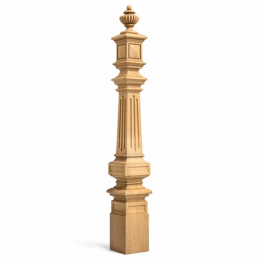 RENAISSANCE STYLE LARGE WOODEN NEWEL POST