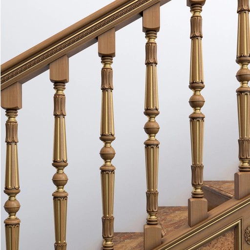 UNFINISHED SOLID WOOD FLUTED BALUSTER FOR STAIRCASE