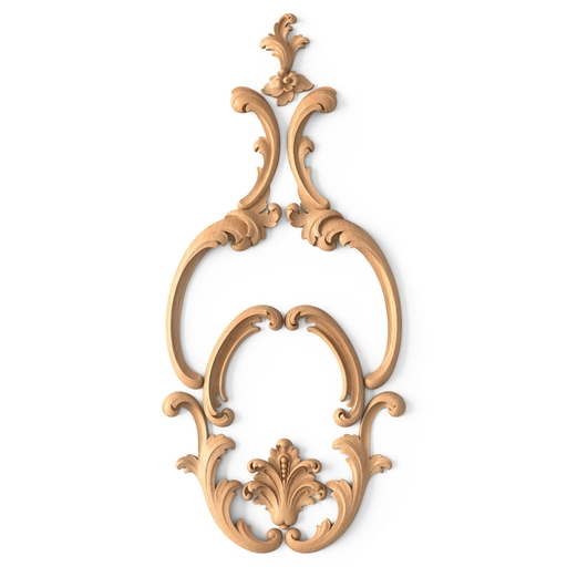 Decorative set of curved overlays with an elegant center