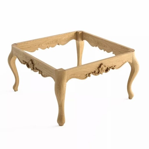 BAROQUE WOODEN COFFEE TABLE WITH CABRIOLE LEGS