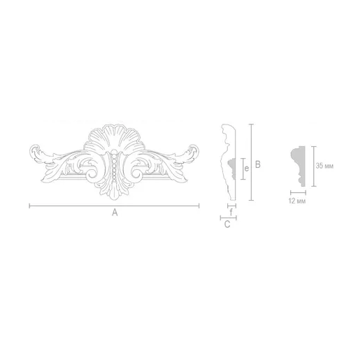 BEADED WOODEN CENTER ONLAY FOR MOULDING SHELL