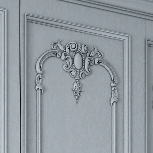 ANTIQUE STYLE CARVED WALL DECOR WITH CARTOUCH ELEMENTS