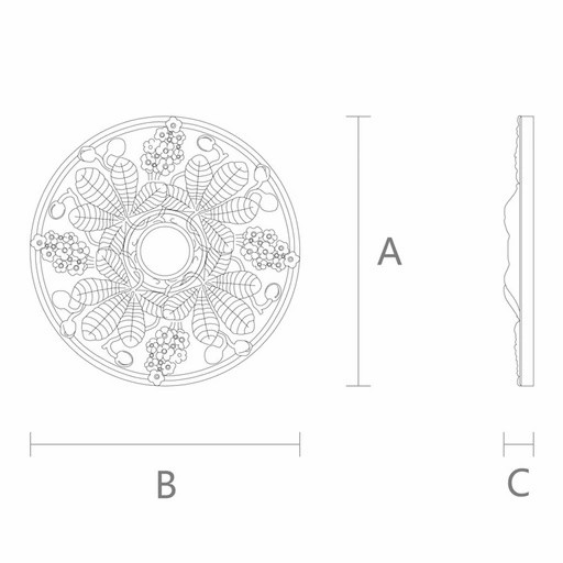 DECORATIVE ROSETTES WITH CHESTNUT LEAVES ART NOUVEAU