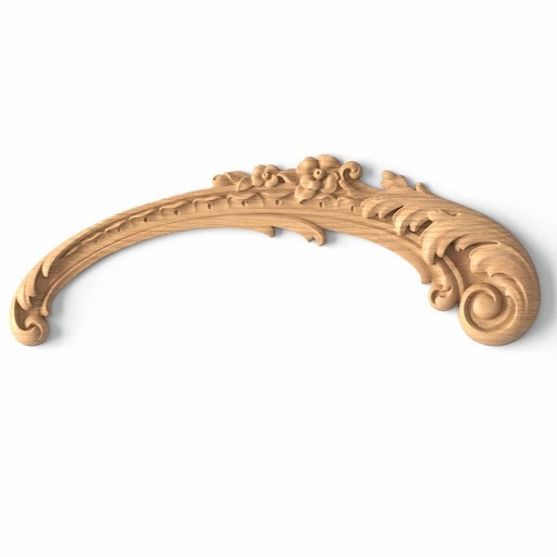 Baroque style wooden acanthus scroll onlay, Right