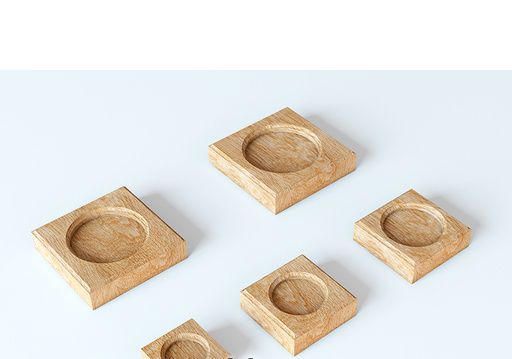 UNPAINTED SOLID WOOD ROSETTE FOR ROUND ELEMENTS