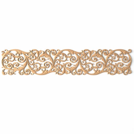 Large hardwood Neoclassical-style scrolled onlay, Left