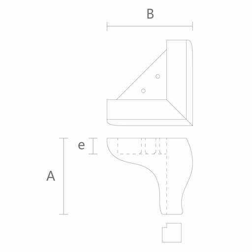 Bed frame legs corner foot (ogee bracket) (1 PC)