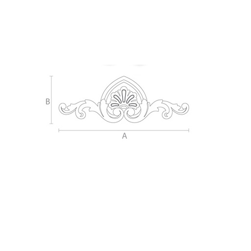 Ornamental center applique with a palmette from oak