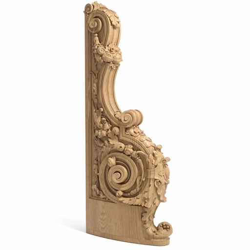 ORNATE ANTIQUE STYLE WOODEN STAIRCASE POST, RIGHT