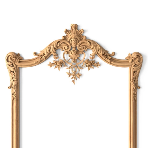 RECTANGULAR WOOD HAND CARVED ROCOCO FRAME MIRROR