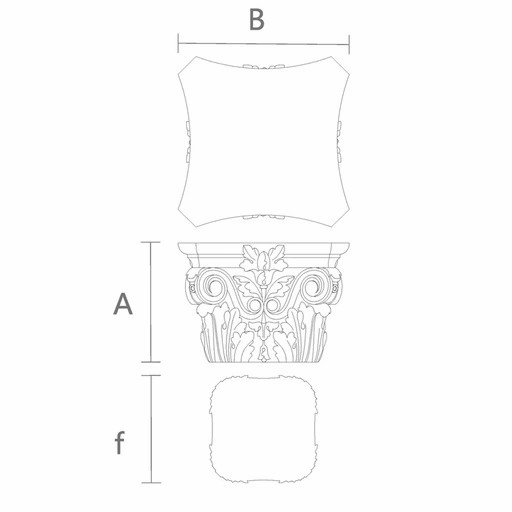 Capitals for columns Corinthian order with floral elements and volutes