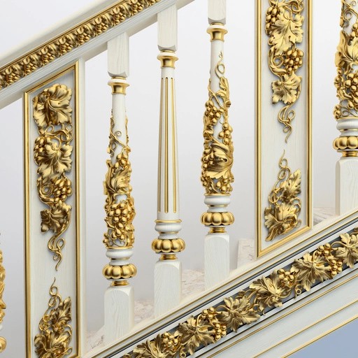 VINTAGE GROOVED CARVED STAIRCASE BALUSTER