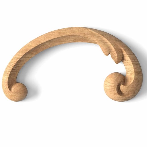 Solid wood onlay Scroll for stircase, Right