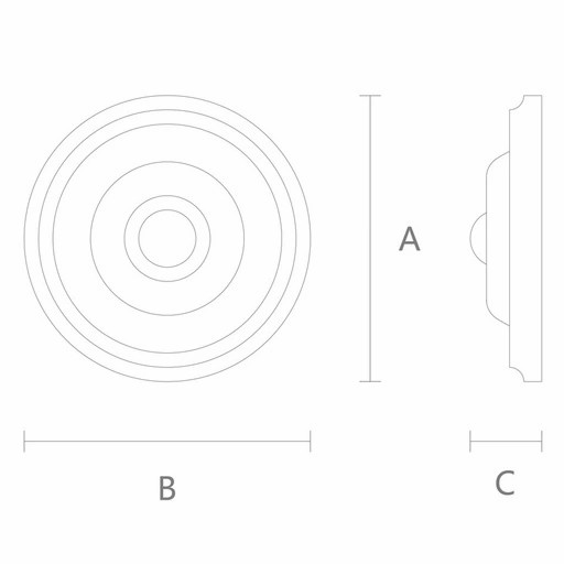 DECORATIVE ROSETTES ROUND RELIEF MINIMALIST