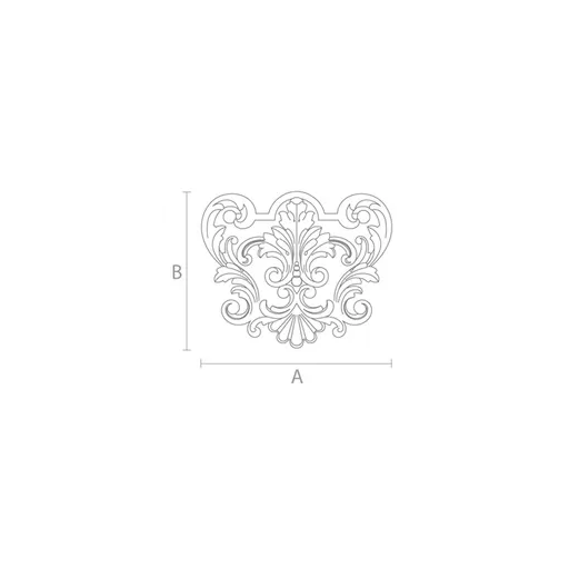 Handcrafted Baroque style applique with scrolls