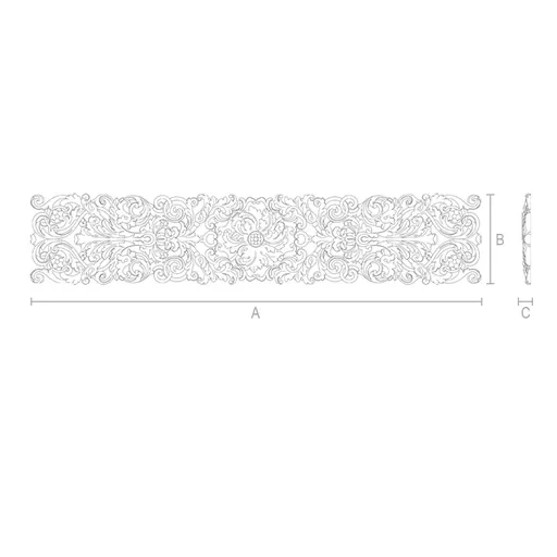 Baroque wooden decorative onlay for walls and ceilings