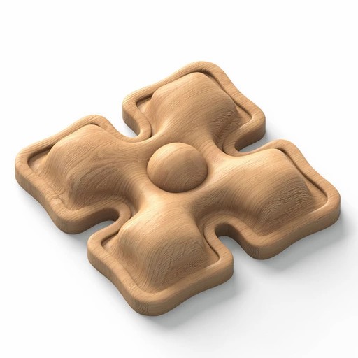 SOLID WOOD FOUR LEAF CLOVER CEILING ROSETTE APPLIQUE