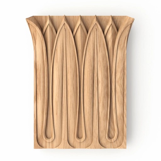 Egyptian-style solid wood capital for pilaster