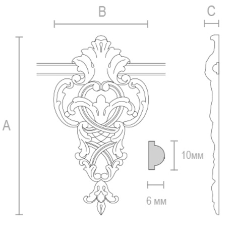 BAROQUE-STYLE WOODEN DROP ONLAY WITH PIERCED DESIGN