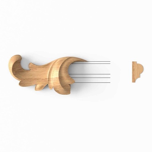 ACANTHUS SCROLL TIP FOR WALL MOLDING, LEFT