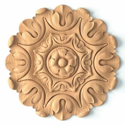 CARVED DOOR TRIM MEDALLIONS FLORAL BAROQUE