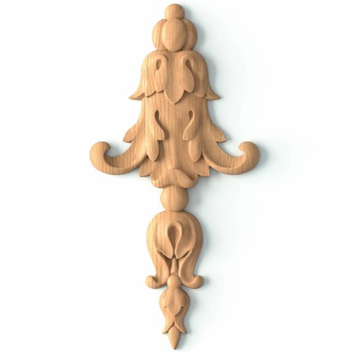 Furniture applique carved bellflower vertical