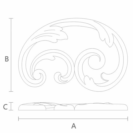Hardwood ornamental onlays for furniture, Right