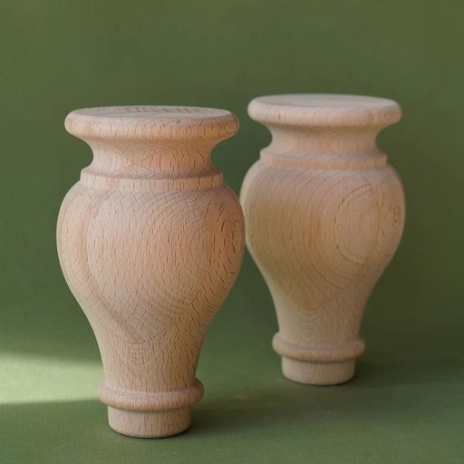 Tapered bun feet for furniture Classic style (1 PC)