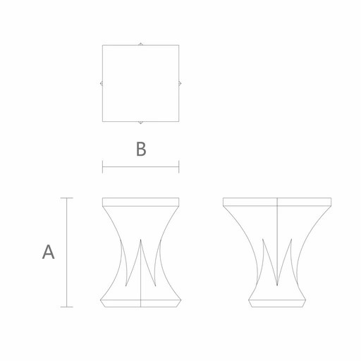 Furniture feet square top hourglass shape (pedestal) Classic (1 PC)