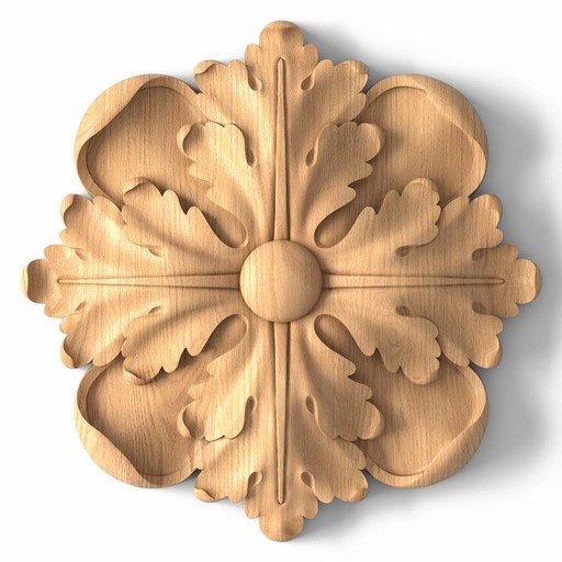 SMALL ROSETTE ORNAMENTAL WITH ACANTHUS LEAF