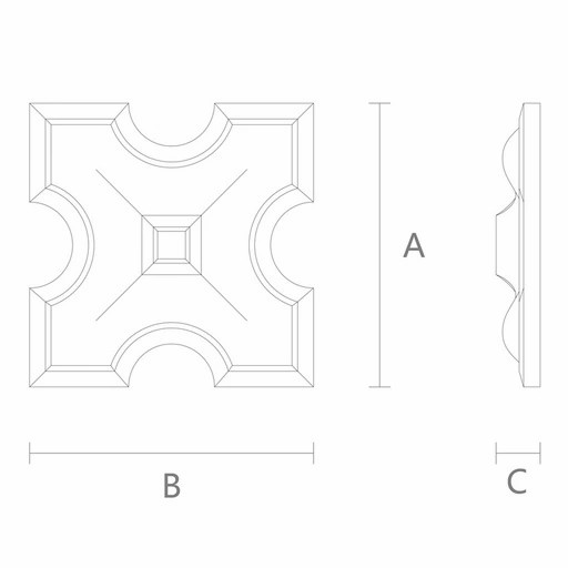 SQUARE DECORATIVE ROSETTES FOR WALLS GOTHIC